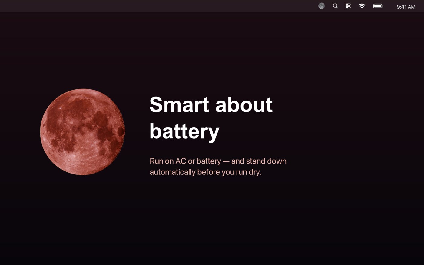 Dozeless battery settings keeping the Mac awake only while plugged in.